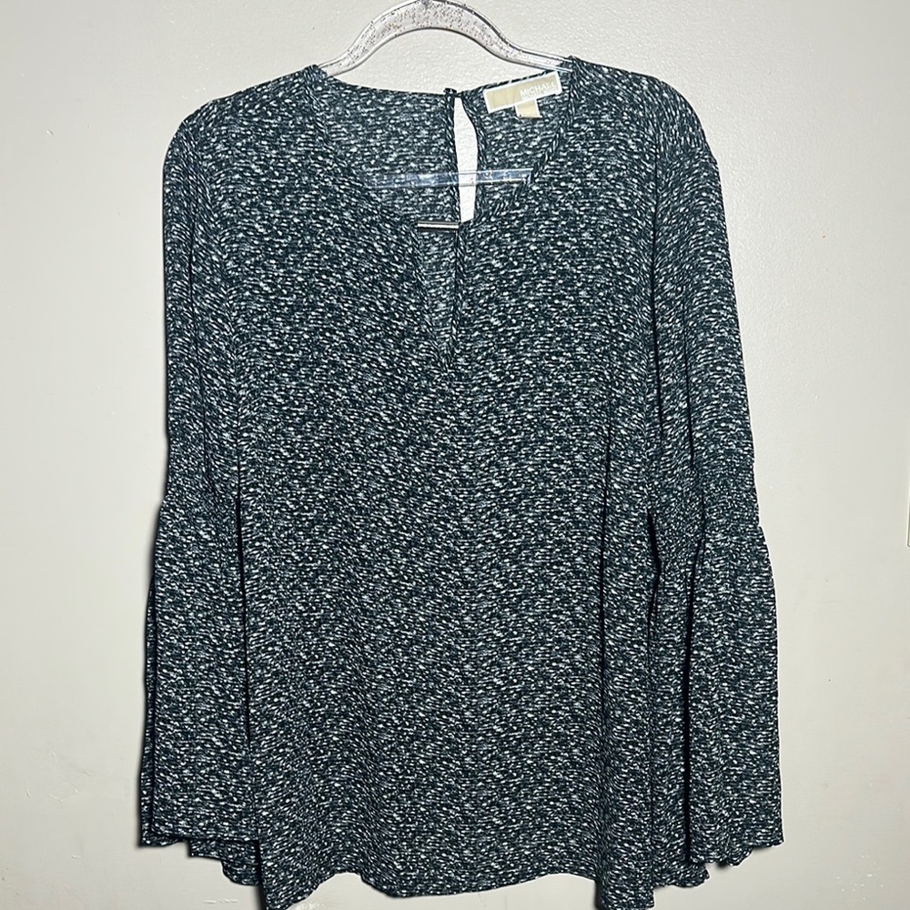 Michael Kors Printed‎ Bell Sleeve Top | XL
